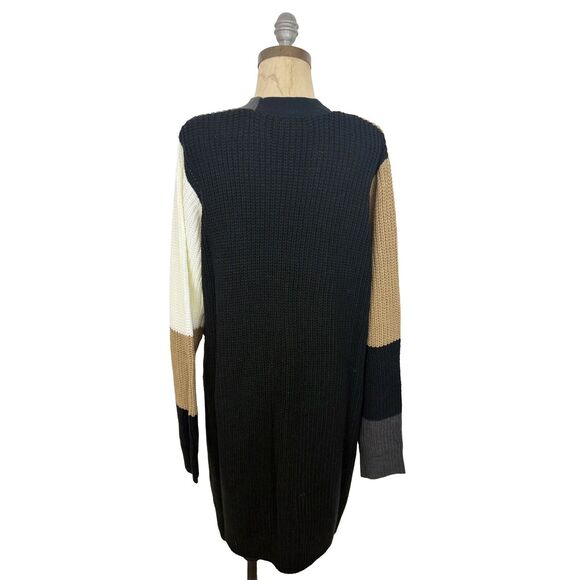 FORTUNE + IVY Stitch Fix Colorblock Long Open Cardigan Sweater XL Multi NEW B49 - Picture 4 of 6